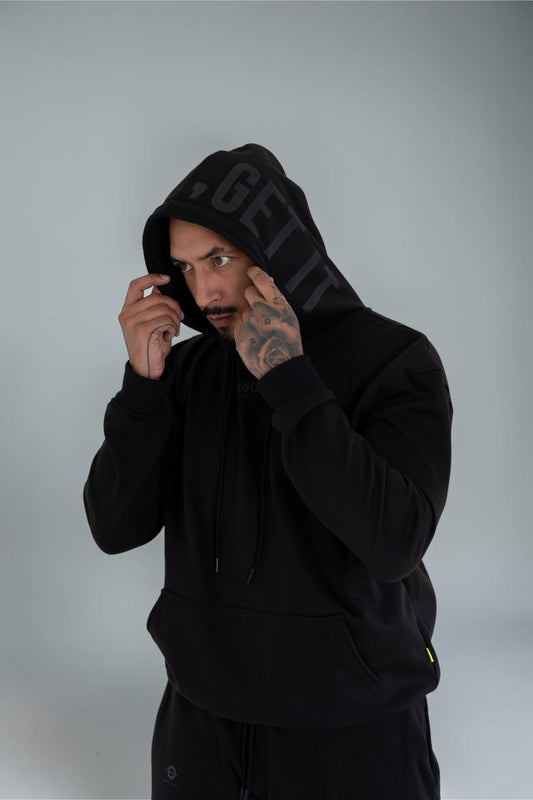 BLACK ON BLACK HOODIE