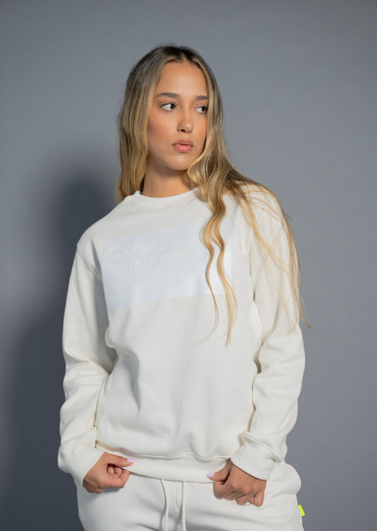 WHITE SQUARE SWEATER