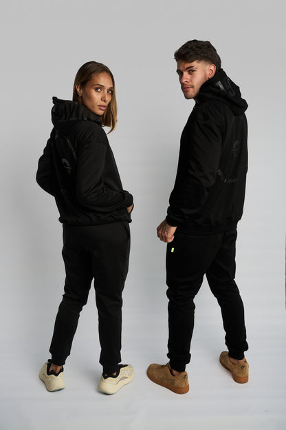 BLACK ON BLACK HOODIE - Clout.Inc